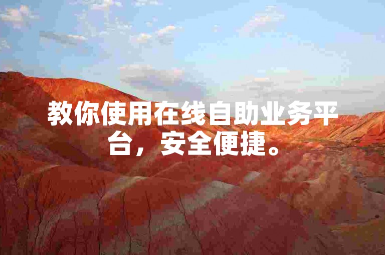 教你使用在线自助业务平台，安全便捷。