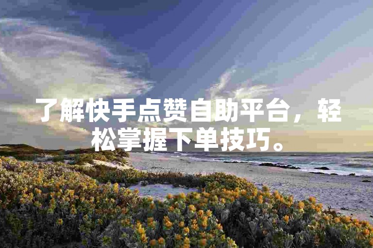 了解快手点赞自助平台，轻松掌握下单技巧。