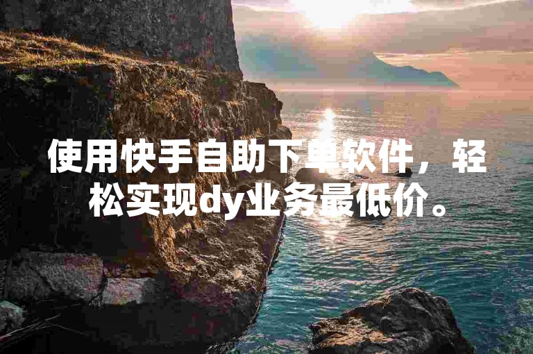 使用快手自助下单软件，轻松实现dy业务最低价。
