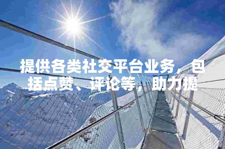 提供各类社交平台业务，包括点赞、评论等，助力提升账号影响力。