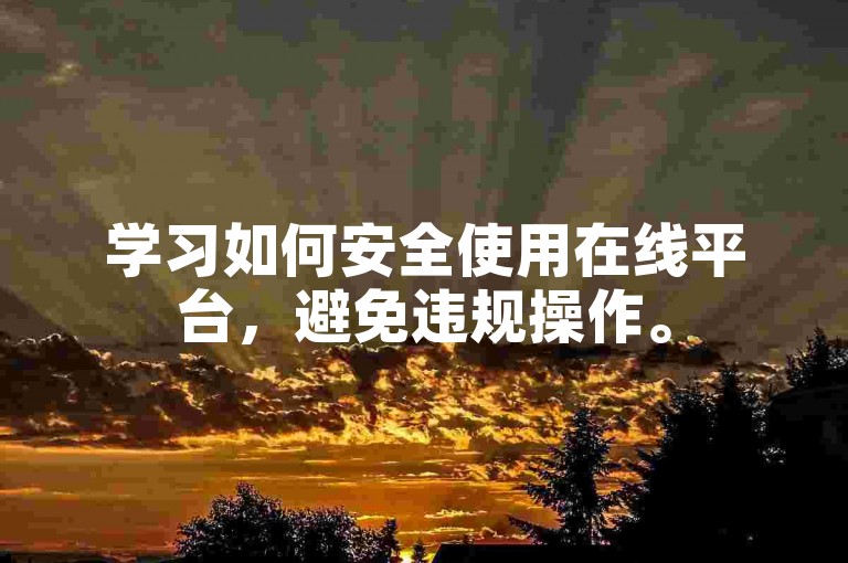 学习如何安全使用在线平台，避免违规操作。