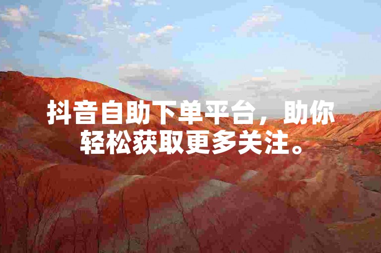 抖音自助下单平台，助你轻松获取更多关注。