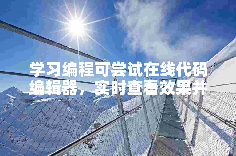 学习编程可尝试在线代码编辑器，实时查看效果并提升技能。