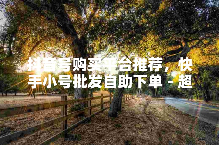 抖音号购买平台推荐，快手小号批发自助下单 - 超低价业务平台。