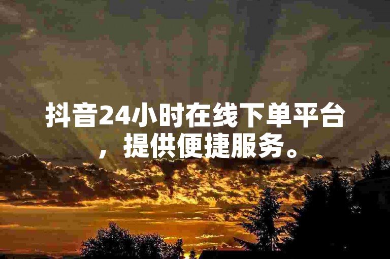 抖音24小时在线下单平台，提供便捷服务。