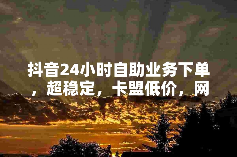 抖音24小时自助业务下单，超稳定，卡盟低价，网红商城。