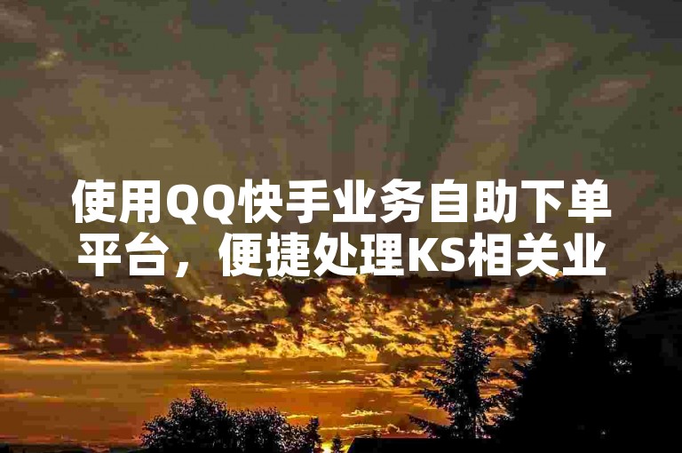 使用QQ快手业务自助下单平台，便捷处理KS相关业务。