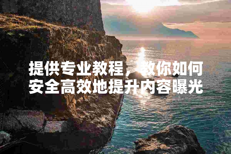 提供专业教程，教你如何安全高效地提升内容曝光度。