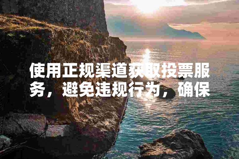 使用正规渠道获取投票服务，避免违规行为，确保公平公正。