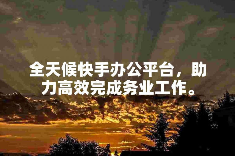 全天候快手办公平台，助力高效完成务业工作。