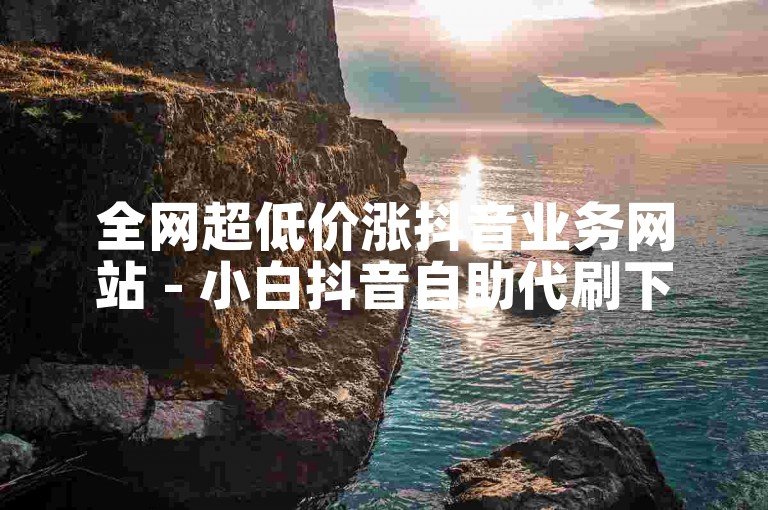 全网超低价涨抖音业务网站 - 小白抖音自助代刷下单平台