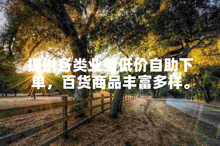 提供各类业务低价自助下单，百货商品丰富多样。