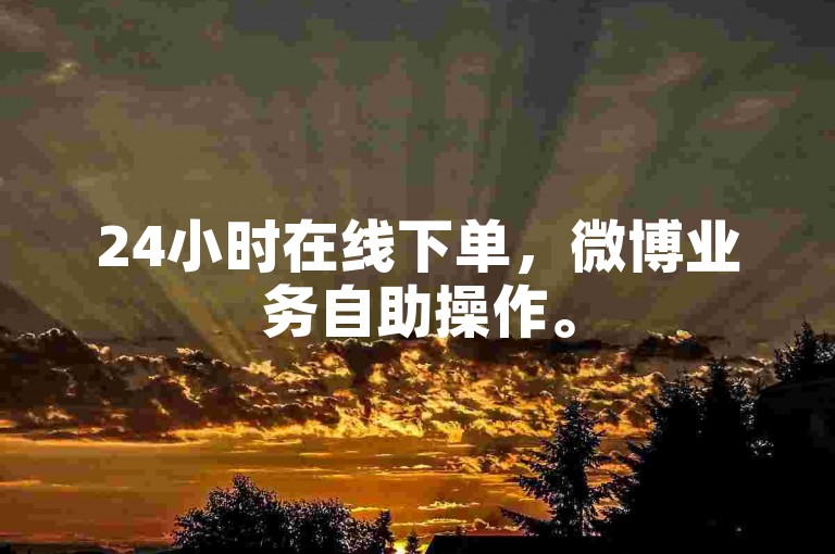 24小时在线下单，微博业务自助操作。