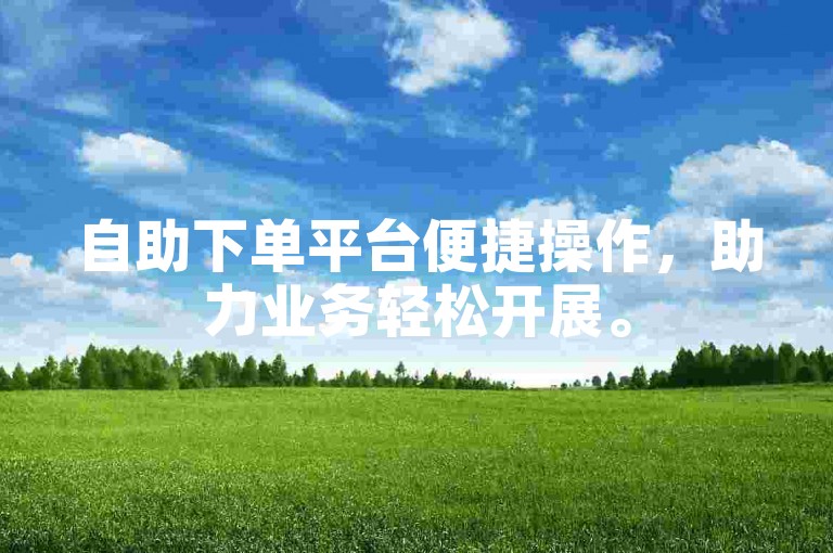 自助下单平台便捷操作，助力业务轻松开展。