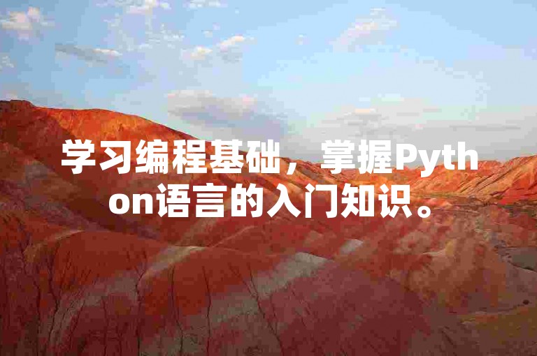 学习编程基础，掌握Python语言的入门知识。