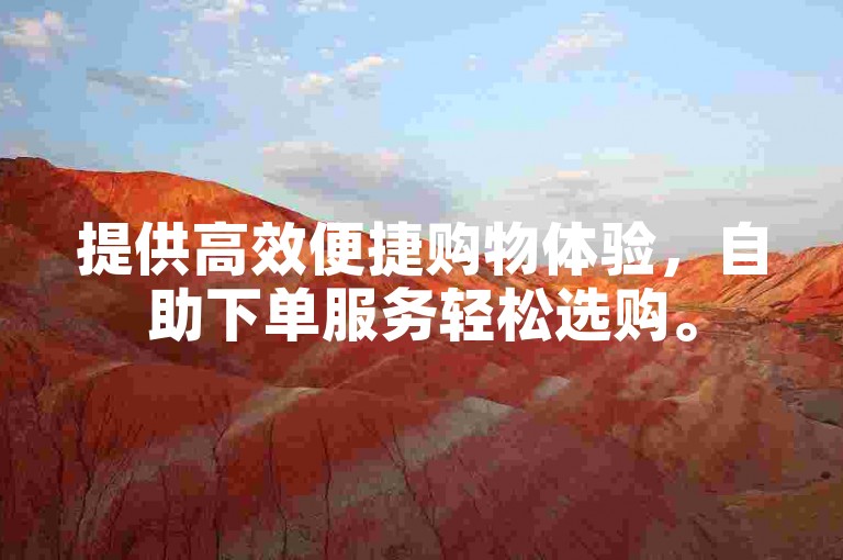 提供高效便捷购物体验，自助下单服务轻松选购。