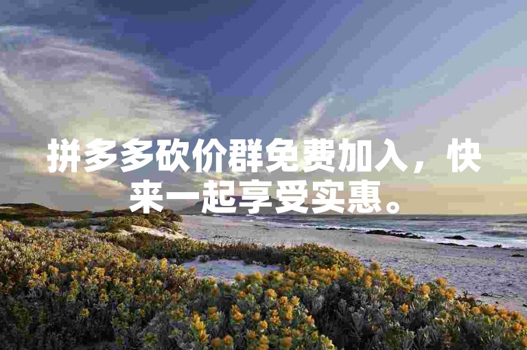 拼多多砍价群免费加入，快来一起享受实惠。