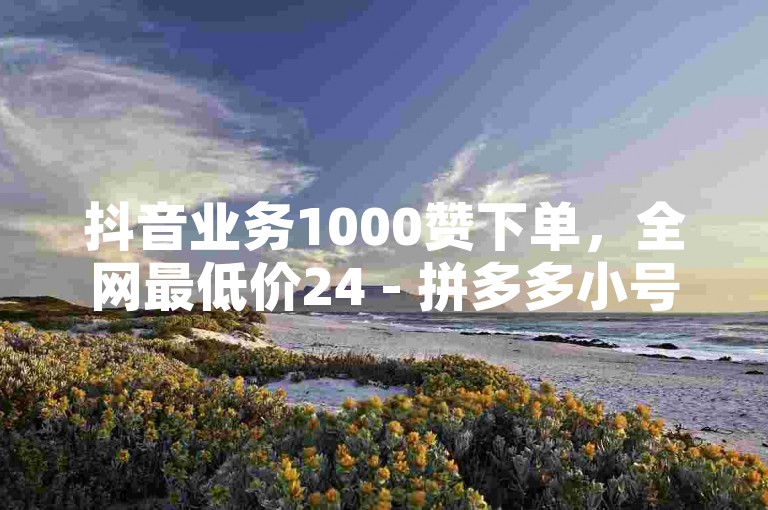 抖音业务1000赞下单，全网最低价24 - 拼多多小号自助购买平台。
