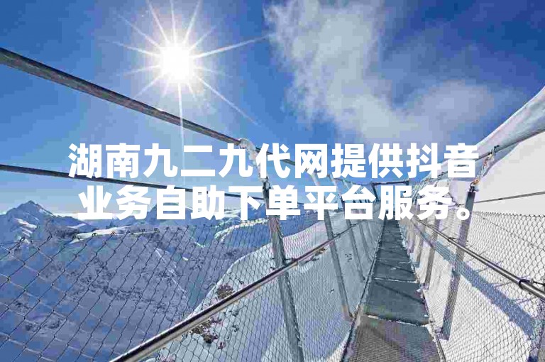 湖南九二九代网提供抖音业务自助下单平台服务。