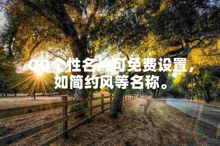 QQ个性名片可免费设置，如简约风等名称。