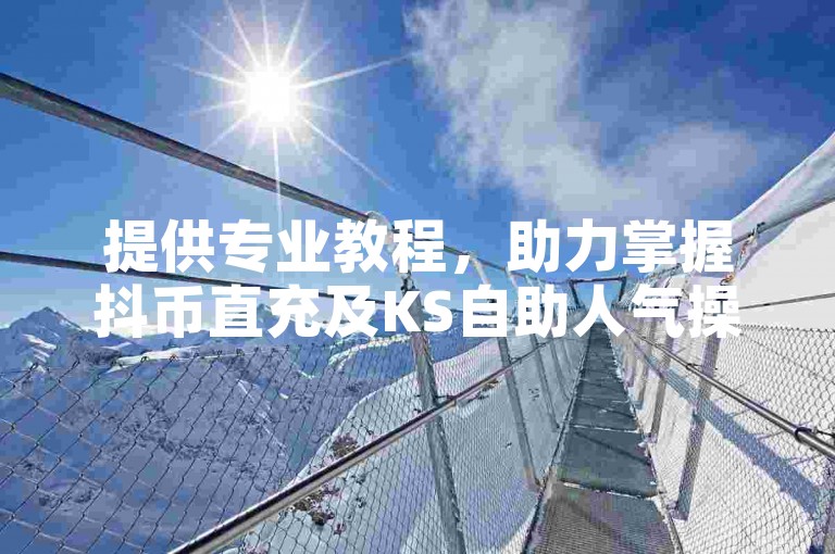 提供专业教程，助力掌握抖币直充及KS自助人气操作。