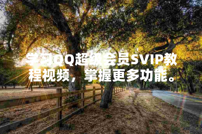 学习QQ超级会员SVIP教程视频，掌握更多功能。