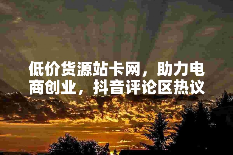 低价货源站卡网，助力电商创业，抖音评论区热议。