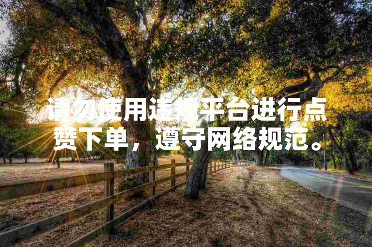 请勿使用违规平台进行点赞下单，遵守网络规范。