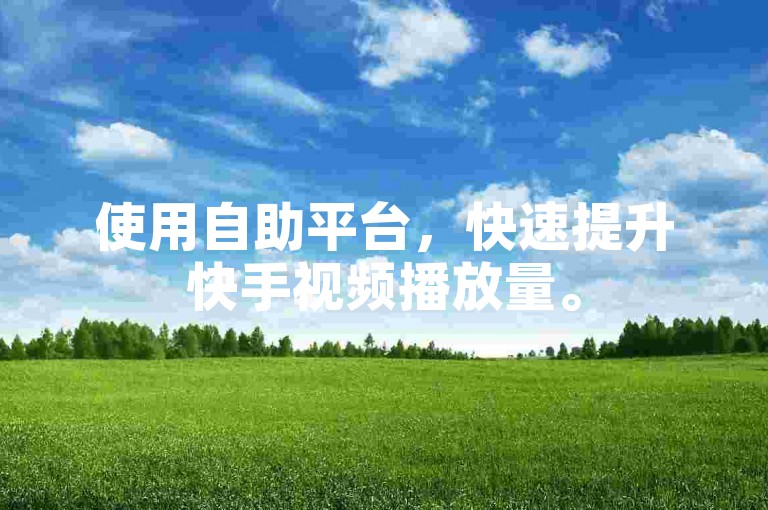 使用自助平台，快速提升快手视频播放量。