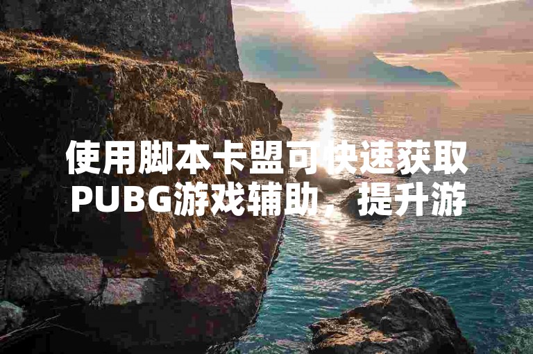 使用脚本卡盟可快速获取PUBG游戏辅助，提升游戏体验。