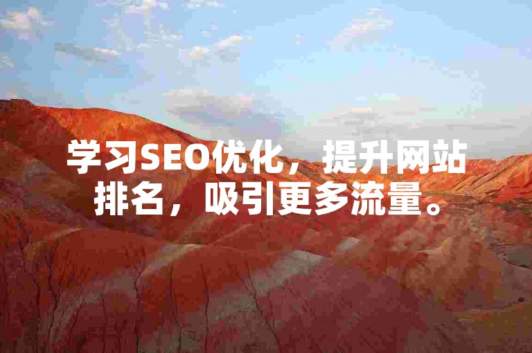 学习SEO优化，提升网站排名，吸引更多流量。