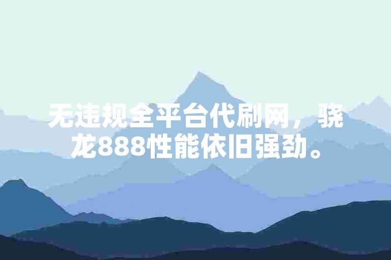 无违规全平台代刷网，骁龙888性能依旧强劲。