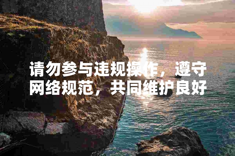 请勿参与违规操作，遵守网络规范，共同维护良好网络环境。