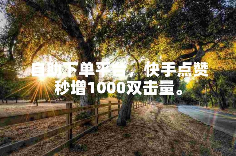 自助下单平台，快手点赞秒增1000双击量。