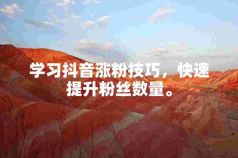 学习抖音涨粉技巧，快速提升粉丝数量。