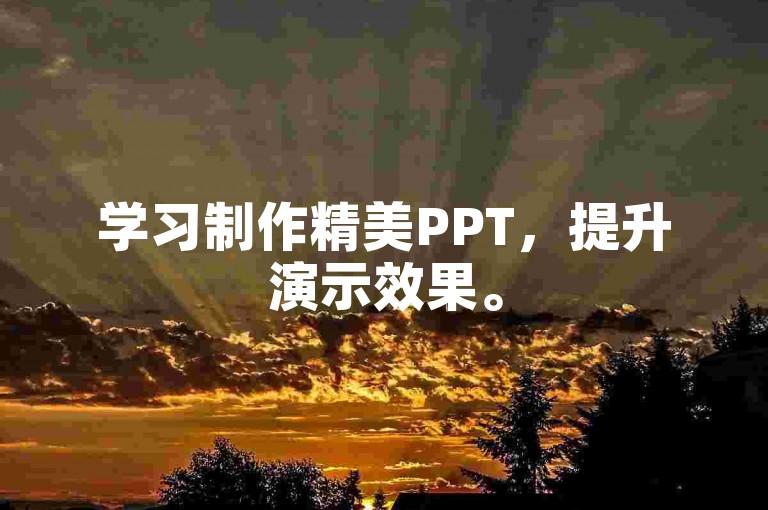 学习制作精美PPT，提升演示效果。