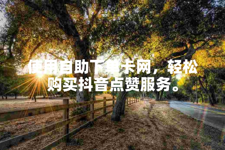 使用自助下单卡网，轻松购买抖音点赞服务。