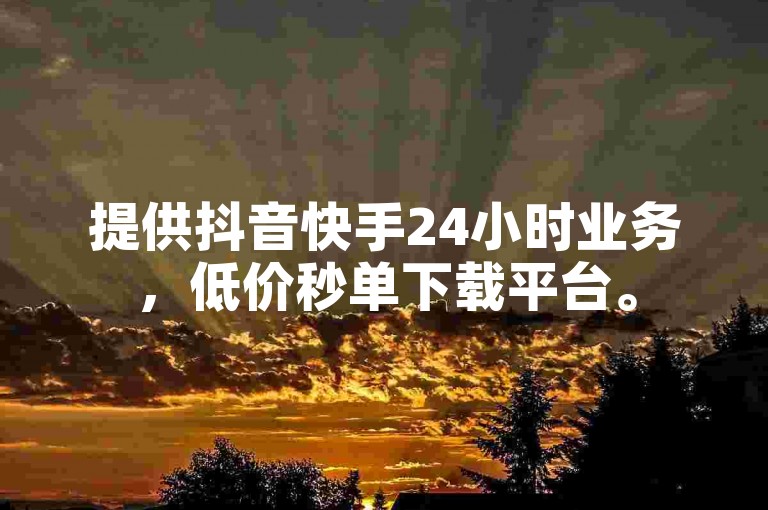 提供抖音快手24小时业务，低价秒单下载平台。