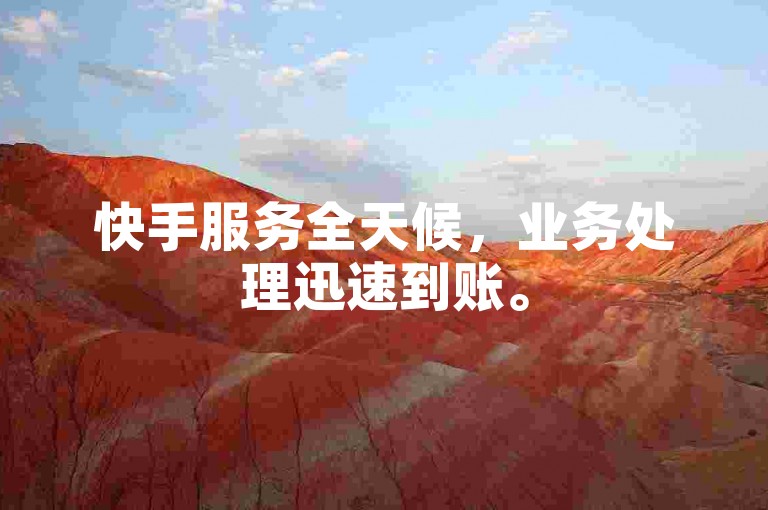 快手服务全天候，业务处理迅速到账。