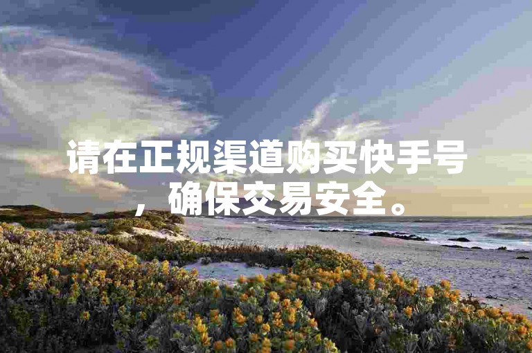请在正规渠道购买快手号，确保交易安全。