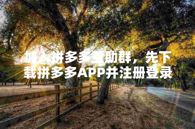 加入拼多多互助群，先下载拼多多APP并注册登录。