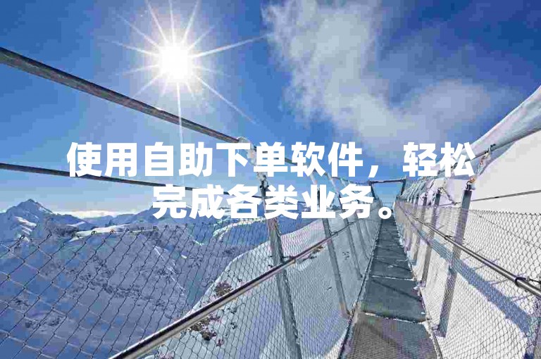 使用自助下单软件，轻松完成各类业务。