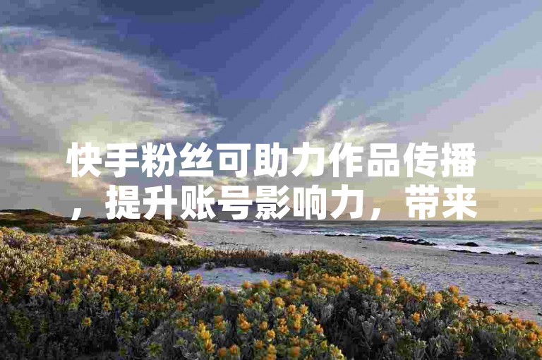 快手粉丝可助力作品传播，提升账号影响力，带来更多互动与关注。