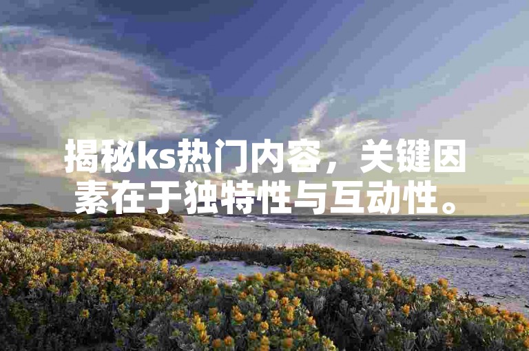揭秘ks热门内容，关键因素在于独特性与互动性。