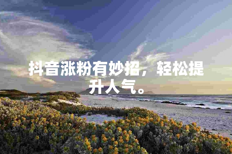 抖音涨粉有妙招，轻松提升人气。