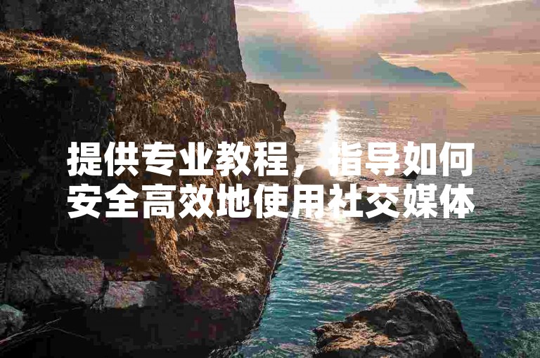提供专业教程，指导如何安全高效地使用社交媒体。