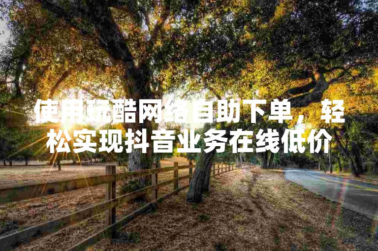 使用玩酷网络自助下单，轻松实现抖音业务在线低价办理。