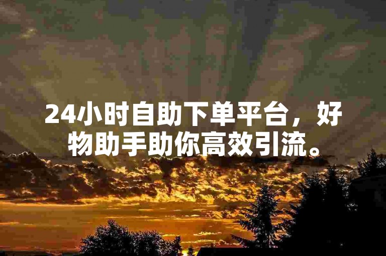 24小时自助下单平台，好物助手助你高效引流。