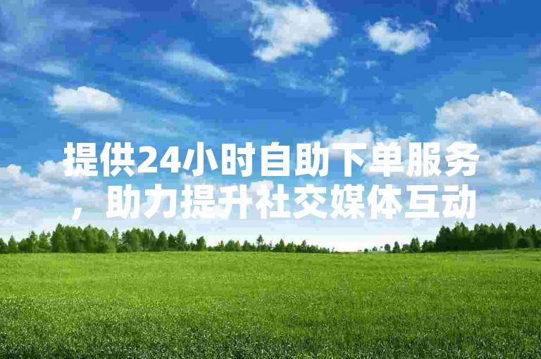 提供24小时自助下单服务，助力提升社交媒体互动量。