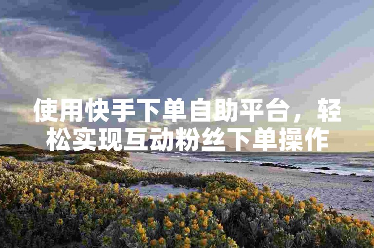 使用快手下单自助平台，轻松实现互动粉丝下单操作。